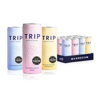 TRIP Mindful Blends - Mixed Pack Sparkling Drink with Magnesium Citrate + Ashwagandha + Lion’s Mane + L-theanine. Low Calorie and Vegan (Pack of 12 x 250ml)