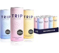 TRIP Mindful Blends - Mixed Pack Sparkling Soda with 1440MG Magnesium + Lion’s Mane + Chamomile + Lemon Balm. Low Calorie and Vegan (Pack of 12 x 250ml)