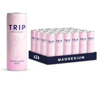 TRIP Mindful Elderflower Mint Sparkling Drink 250ml (Pack of 24) - 120mg Magnesium Citrate with Lion's Mane, Chamomile & Lemon Balm - Low Calorie, No Added Sugar Vegan Drink