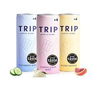 TRIP Mixed Pack Sparkling Drink with 120MG calming Magnesium + Lion’s Mane + Chamomile + Lemon Balm. Low Calorie and Vegan (Pack of 12 x 250ml), quantity of and number of flavors may vary