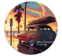 Trip To Hawaii Jigsaw Puzzle 1000 Pieces 1000-Piece Round Jigsaw Puzzle Fun at Home Activities, Birthday Present, Travel Gifts 67.5x67.5cm