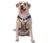 Trip to London Pattern Dog Harness - Lightweight,Soft,Adjustable Small Harness and Leash Set, Suitable for Puppy Small and Medium-Sized Dog-Small