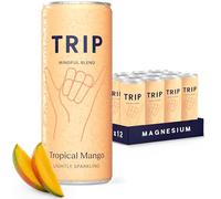 TRIP Tropical Mango Sparkling Drink with 120MG calming Magnesium + Lion’s Mane + Chamomile + Lemon Balm. Low Calorie, No Added Sugar and Vegan (Pack of 12 x 250ml)