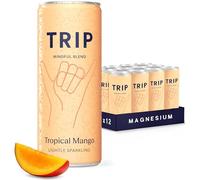 TRIP Tropical Mango Sparkling Drink with 120MG calming Magnesium + Lion’s Mane + Chamomile + Lemon Balm. Low Calorie, No Added Sugar and Vegan (Pack of 12 x 250ml)