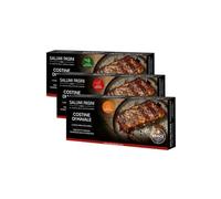 Tripack Salumi Pasini Assorted Ribs | Pre-cooked Ribs with Rosemary, BBQ and Spicy Flavours | Quick and Easy 3x420g