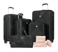 Tripcomp Luggage 4 Piece Set, Hardshell ABS Suitcase Set with Double Spinner Wheels, Lightweight Durable Large Luggage set, Carry On and Checked Travel Luggage, Black-9, 9 Piece Set(16/20/24/28