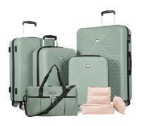 Tripcomp Luggage 4 Piece Set, Hardshell ABS Suitcase Set with Double Spinner Wheels, Lightweight Durable Large Luggage set, Carry On and Checked Travel Luggage, Olive Green-9, 9 Piece Set(16/20/24/28