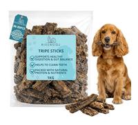 Tripe Sticks for Dogs 1kg - Natural Dog Treats - 100% Air-Dried Beef High Protein, Grain & Gluten Free Hypoallergenic Chews for Dental Health