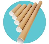 Triplast 10 x A2 Postal Tubes with End Caps (460x50mm | 18x2inch) - Cardboard Tube Mailers for Packing, Storing & Shipping Posters, Charts, Blueprints, Maps, Artwork & Other Rolled Documents