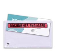 Triplast 100 x DL Printed Document Enclosed Wallet (230 x 110 mm) | Peel & Seal Clear Plastic Envelopes/Sleeves/Pockets/Wallets | Attach Invoices, Packing Lists & Delivery Notes to Parcels