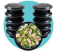 Triplast 100 x Meal Prep Containers (Round, 32oz) - Microwave, Freezer & Dishwasher Safe - BPA Free, Reusable, Leakproof & Stackable Food Storage Salad Bowls for Home, Office, School & Gym Use