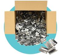 Triplast 12mm x 25mm Semi Open Metal Seals for 12mm Polypropylene Hand Strapping - Anti-Rust Galvanised Steel Seals for Pallet Strapping - Use with Hand Sealer or Combination Tool (Pack of 500)