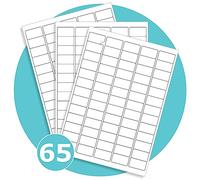 Triplast 20 x Multipurpose A4 Label Sheets - 65 Labels Per Sheet (38 x 21mm Each) - Easy Peel White Labels for Inkjet & Laser Printer - Address Labels, Shipping Labels, File Labels, DIY Stickers