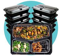 Triplast 200 x Meal Prep Containers (3 Compartment, 33oz) - Microwave, Freezer & Dishwasher Safe - BPA Free, Reusable, Leakproof & Stackable Food Storage Bento Lunch Boxes for Home, Office & School