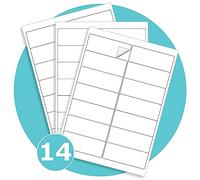 Triplast 200 x Multipurpose A4 Label Sheets - 14 Labels per Sheet (99 x 38mm Each) - Easy-Peel White Stickers for Inkjet & Laser Printer - Ideal for Shipping, Addressing, Filing, Crafts & DIY Use