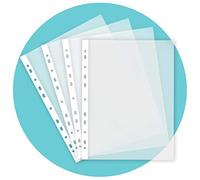 Triplast 25 x A4 Punched Pockets - Transparent & Top Opening for Easy Access - Poly File Pockets & Clear Plastic Sleeves for Organising Letters & Documents in Lever Arch Files, Ring Binders, etc