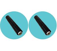Triplast 400mm Black Pallet Stretch Wrap - Standard Core, 17mu Thick - Plastic Shrink Wrap & Industrial Cling Film for Removals & Warehouse Packaging Use (1 Roll) (Pack of 2)