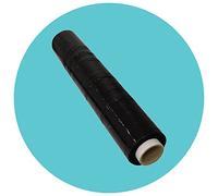 Triplast 1 Roll x 400mm Black Pallet Stretch Wrap | Standard Core, 17mu Thick, Industrial Strength | Shrink Wrap, Cling Film, Plastic Wrap | Packaging for Removals, Industrial & Warehouse Use
