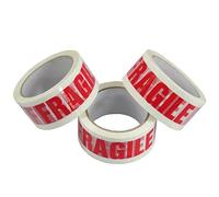 Triplast 48 mm x 66 m Fragile Printed Low Noise Parcel Packing Tape (Pack of 6)