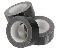 Triplast 50 mm x 50 m Strong Gaffa Duct Tape - Black (Pack of 12)