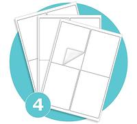 Triplast 500 x Multipurpose A4 Label Sheets - 4 Labels per Sheet (99 x 139mm Each) - Easy-Peel White Stickers for Inkjet & Laser Printer - Ideal for Shipping, Addressing, Filing, Crafts & DIY Use