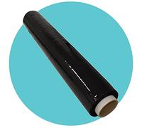 Triplast 500mm Heavy Duty Black Pallet Stretch Wrap - Extra Long Rolls, Standard Core, 25mu Thick - Plastic Shrink Wrap & Industrial Cling Film for Removals & Warehouse Packaging Use (12 Rolls)
