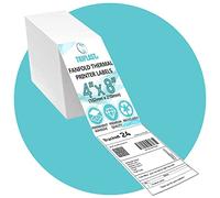 Triplast 6000 x White Fanfold Thermal Printer Labels (4x8 inch / 102x210mm) - for Printing Courier & Shipping Labels - Compatible with All Thermal Printers