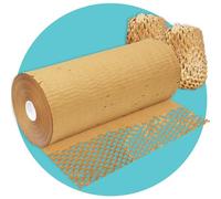 Triplast Brown ECO Honeycomb Wrapping Paper (2 Rolls, 38cm x 250m) - Plastic-Free Bubble Wrap Alternative - Brown Packing Paper for Moving House - Hive Cushioning Wrap for Gifts & Fragile Items