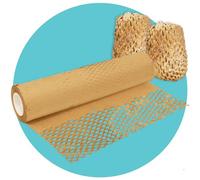 Triplast Brown ECO Honeycomb Wrapping Paper (5 Rolls, 38cm x 30m) - Plastic-Free Bubble Wrap Alternative - Brown Packing Paper for Moving House - Hive Cushioning Wrap for Gifts & Fragile Items