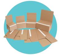 Triplast Ecommerce Crash Lock Boxes with Peel & Seal Strips - Pack of 50 x ECOM02 (200x100x100mm) - Easy to Assemble Quick Seal Strong Cardboard Postal Box Mailers for Packing & Shipping Small Parcels