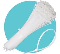 Triplast Essential Natural White Cable Ties - Pack of 100 x 12" Heavy Duty Zip Ties (300mm x 4.8mm) - Self Locking & Anti-Slip Nylon Plastic Tie Wraps for Cable Management & Indoor/Outdoor Use