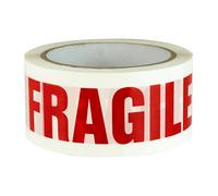 Triplast Fragile Printed Low Noise Parcel Packing Tape 48mm x 66m Red/White