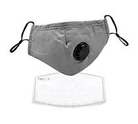 Triplast grey Washable Face Masks With Filters Adjustable And Reusable Cotton Face Mask | Banana Style_TPWASHGREY3