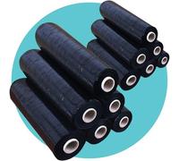 Triplast Pallet Stretch Shrink Wrap Roll (400mm x 250m) - Pick Qty & Colour - Heavy Duty Pallet Wrap, Industrial Stretch Wrap, Packaging Cling Film, Strong Plastic Wrap, Luggage Wrap (Black, 12 Rolls)