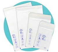 Triplast White Bubble Padded Envelopes - Pick Qty & Size: 500 x 2/B (120x215mm) C6 Envelopes - Large Letter Postage Bags with Bubble Wrap Lining and Peel & Seal Strip for Royal Mail Packing & Shipping