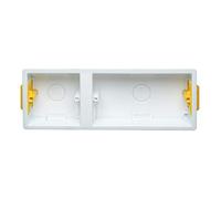 Triple 1-Gang & 2-Gang 35mm Dry Lining Back Box Electrical Wall Knockout Recessed Flush Mount Deep Pattress Dry Lining Partition Walls Switches Sockets Fused Spur Euro Module Faceplates - Yellow