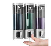 Triple 200ML Soap Dispenser Bathroom Wall Mounted Shower Gel Shampoo and Conditioner Dispenser Kitchen Dish Detergent Container Hand Body Wash Liquid Soap Dispenser for Home Hotel Restaurant