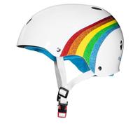 Triple 8 New York Kids' Cert Sweatsaver Rainbow Sparkle Safety Helmet, White, Small/Medium