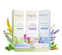 Triple-Action Wellness Herbal Diffuser Set: Sleep Support + Herbal Refresh + Daily Vitality (Melatonin, Milk Thistle, Mullein & 8 Botanicals) - 3-in-1 Aromatic Health System