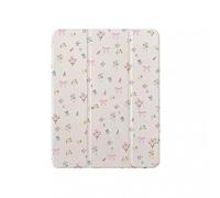 Triple Adjustable Kickstand Hard Folio Case for Apple Tablet Cream White Pink Bow Flowers Floral Refreshing Chic Delicate Cute Lovely Cartoon Girls Kids (for iPad Air 7th Generation 2025 11 Inch)