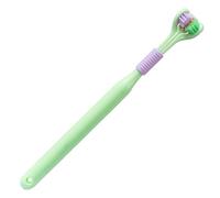 Triple Angle 3 Sided Autism Toothbrush - Creative Three Bristle Travel for Adult Kid Teeth and Gum Care (Green)