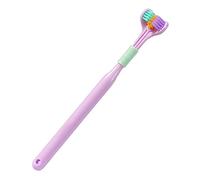 Triple Angle Toothbrush Practical 3 Sided Autism Creative Three Bristle Travel Toothbrush for Adult Teeth Care and Gum Care（Purple）