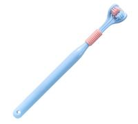 Triple Angle Toothbrush - Practical 3 Sided Autism Toothbrush with Creative Three Bristle Heads for Adult & Kid Teeth & Gum Care (Sky Blue)