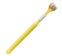 Triple Angle Toothbrush - Practical 3 Sided Autism Toothbrush with Creative Three Bristle Heads for Adult & Kid Teeth & Gum Care (Yellow)