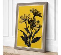 Triple Bloom Silhouette Canvas Wall Art Print 18x12 Inch (46 x 30 cm)