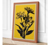 Triple Bloom Silhouette Canvas Wall Art Print 24x16 Inch (61 x 41 cm)
