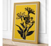 Triple Bloom Silhouette Canvas Wall Art Print 30x20 Inch (76 x 51 cm)