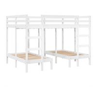 Triple Bunk Bed Frame Kids Bed Base Mattress Foundation Solid Wood Pine vidaXL