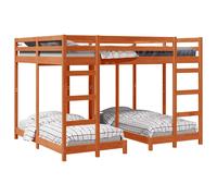 Triple Bunk Bed Frame Solid Pine Wood Bedroom Furniture Modern Design vidaXL