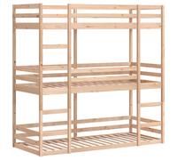 Triple Bunk Bed Toddler Loft Bed Bedroom Bed Frame Solid Wood Pine vidaXL